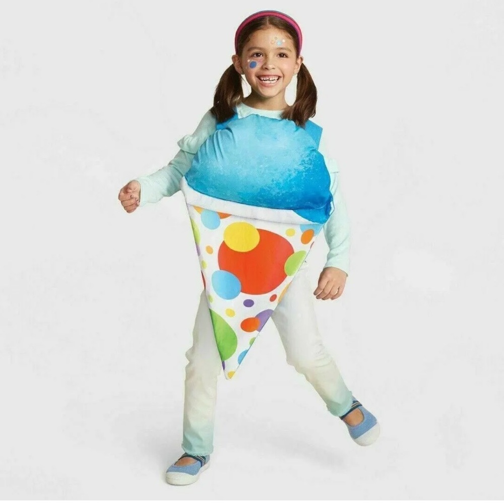 Snowcone Costume Kids Adult Ice Cream Adjustable Blue Polkadot New Adjustable